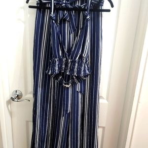 2 piece  beautiful set pants has slits to show beautiful shoes